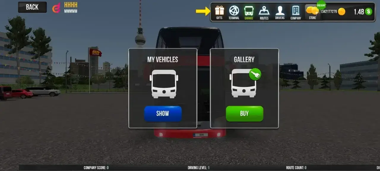 Bus choose and buy menu