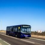 Modern city bus on an urban road, illustrative image for the Bus Simulator 27 Android availability guide