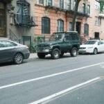 Car parked on a city street illustrating a car driving game