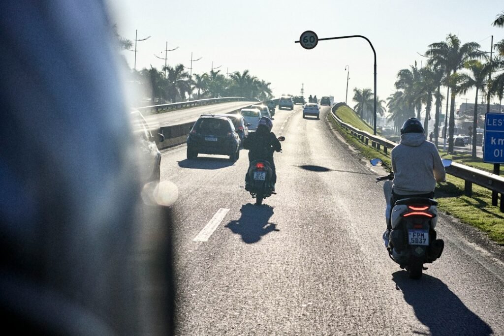 Motorcyclists on a highway used as an illustrative featured image for the Moto Rider GO Android guide